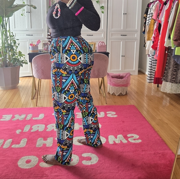 Colorful Geometric Print Pants - Picture 1 of 8